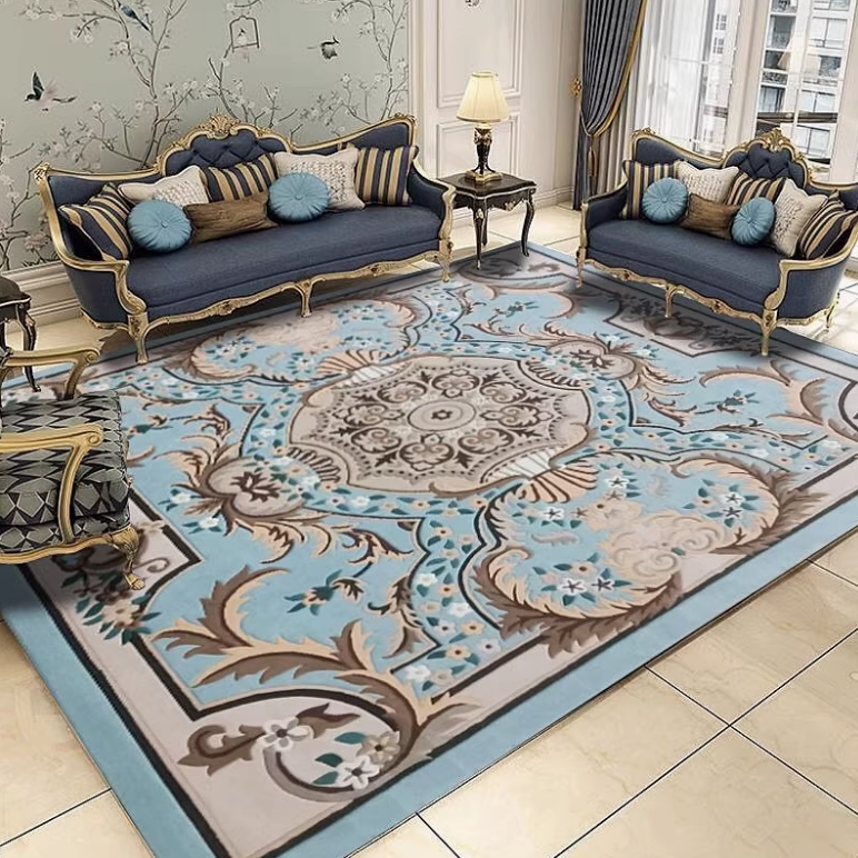 法式轻奢新西兰进口羊毛地毯欧美式奢华别墅客厅茶几毯卧室大厅